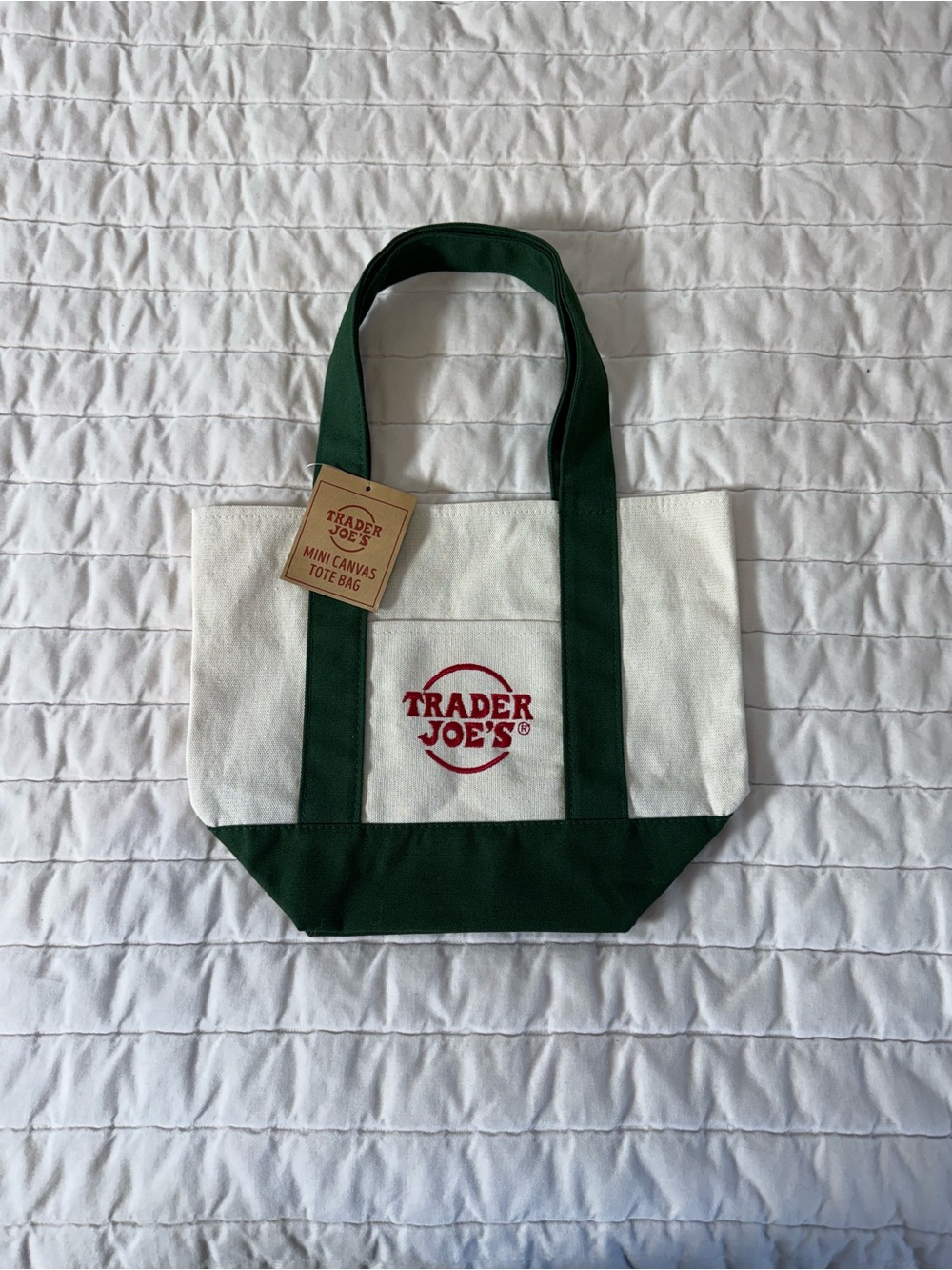 Trader Joe's Green Mini Canvas Tote Bag